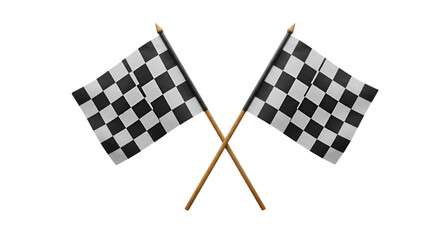 Fototapeta premium Crossed Checkered Flags Race Finish Illustration Isolated On Black Background