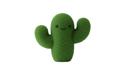 Cute 3D Illustration Of A Smiling Green Cactus Isolated On Black Background