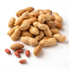 Obraz premium Raw peanuts isolated on a white background.