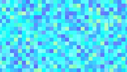 Fototapeta premium Abstract pixelated pattern of vibrant blues and greens