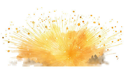 Colorful abstract background with bright fireworks bursts and glowing light effects isolated on white background
