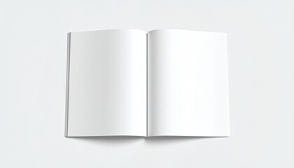 A blank book positioned on a crisp white background offering a perfect canvas for creativity and imagination