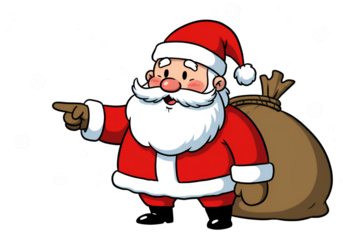Christmas Illustration Of Santa Claus With Red Outfit And White Beard