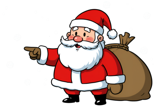 Christmas Illustration Of Santa Claus With Red Outfit And White Beard