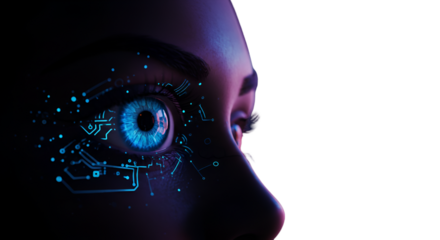Cyber Eye Illustration With Blue Digital Circuitry And Futuristic Look