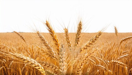 Obraz premium wheat field with golden ripe ears of grain agriculture cut out transparent