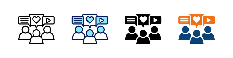 Conversation All In One Icon Multi Styles Vector Set