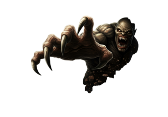 Dark Illustration Of A Scary Zombie Hand With Claws On Transparent Background