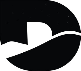 Modern abstract letter d logo with wave element