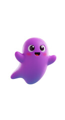 Obraz premium Cute Purple Ghost Illustration On Transparent Background For Design