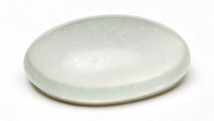 Frosted Glass Pebble Smooth Edges White Background