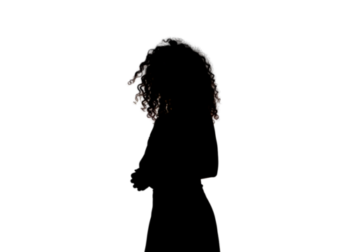 Dark Silhouette Of Person Against Black Abstract Background Illustration