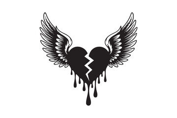 broken heart illustration vector