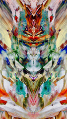 Fototapeta premium Abstract art background . Hand painting artwork on canvas .