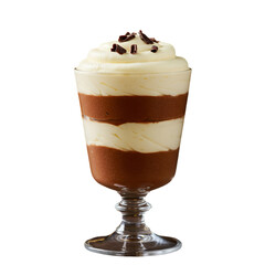 Delicious Dessert Illustration with Chocolate Cream and Whipped Cream in Glass
