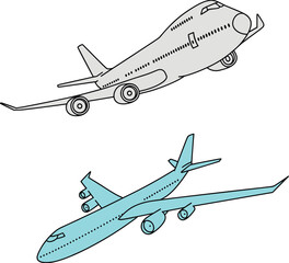 Commercial airplane vector illustration, aircraft flying cartoon, jet plane clipart, aviation design, passenger airliner image, isolated transport drawing