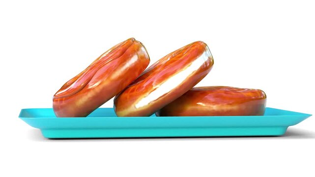 bagel with honey in tray