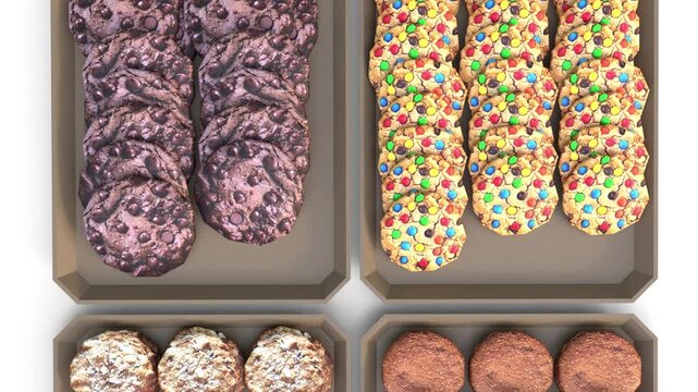 crispy cookies in tray