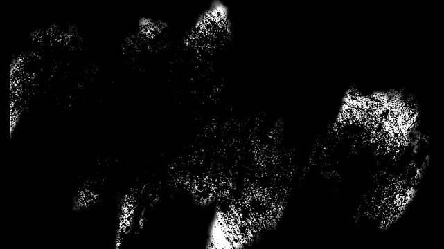 Grunge dark splashed grunge dark grey stop motion animated video with spots and dust ghost creepy wavy lines. Background in messy gothic design. Moody horror grunge. Hand drawn grunge textures