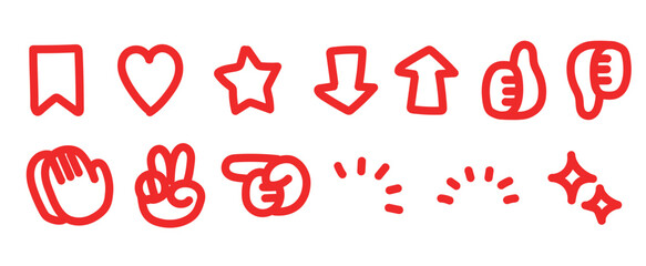 手書き風SNSアイコンセット