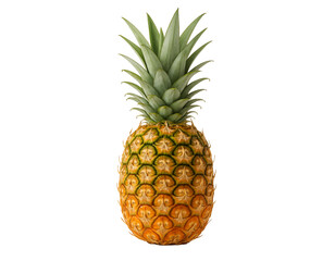 Tropical whole pineapple with textured skin for food ads, packaging, or exotic summer visuals