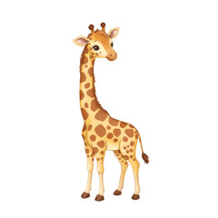 Cute Giraffe Illustration Isolated On Transparent Background Digitally Painted