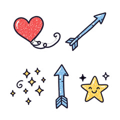 Cute Hand Drawn Doodle Icons Illustration Isolated Transparent Background