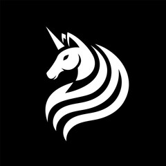 Clean Unicorn Logo in Vector