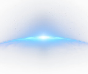 Blue light sunrise from orbit Earth and stars in deep space digital scene with cosmic glow png