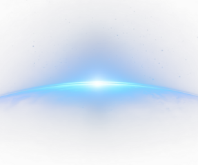 Blue light sunrise from orbit Earth and stars in deep space digital scene with cosmic glow png