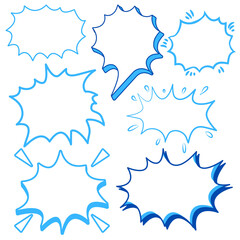 Comic Speech Bubble Set – Hand Drawn Cartoon Dialogue Clouds for Fun Design