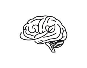 Monocolor icon of a brain symbolizing mental health