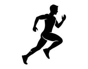 Simple monocolor icon of a person running for fitness