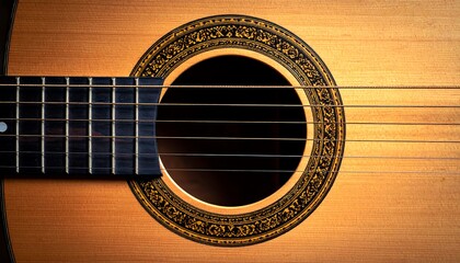 Close-up of acoustic guitar soundhole (1)