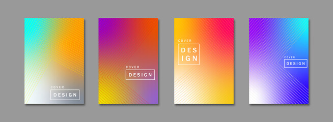 Fototapeta premium Set of colorful gradient posters. Illustration