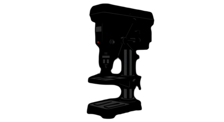 Drill Press Isolated Illustration With Silhouette On Transparent Background