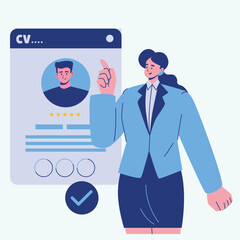 Illustration of an Recruitment Analyzing Applicant