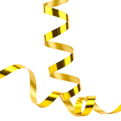 Elegant Gold Ribbon Illustration on Transparent Background for Celebration