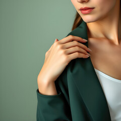 Woman in Green Jacket Portrait