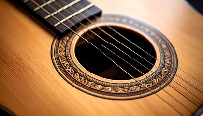 Obraz premium Close-up of acoustic guitar soundhole (5)