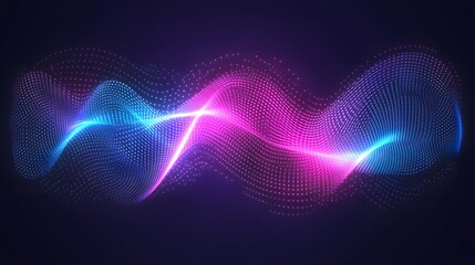 Abstract design with glowing wave patterns.