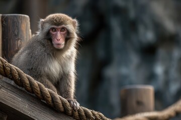 Obraz premium Monkey in a Japanese zoo