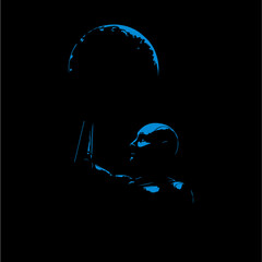 Futuristic Robotic Hand Interacting with Digital Earth