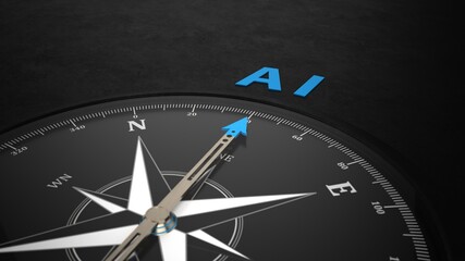 3D illustration, Compass AI