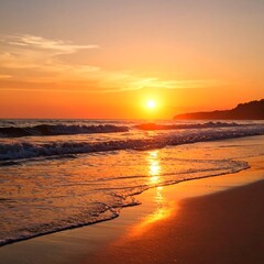 Golden sunset over ocean