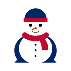 snowman with a scarf vector art