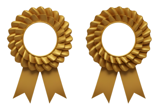 Gold Ribbon Illustration Isolated On Transparent Background Premium Design