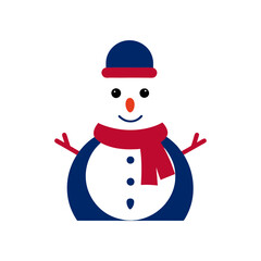 snowman with a scarf vector art