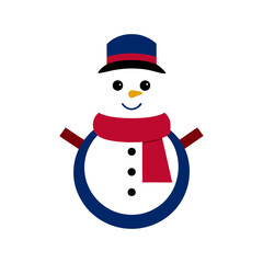 snowman with a scarf vector art