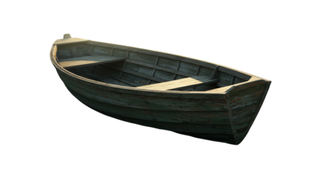Detailed Wooden Boat Illustration On Transparent Background
